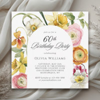 Spring Garden Bright Floral 60th Birthday Party