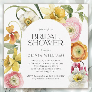 Spring Garden Bright Floral Bridal Shower Invitation