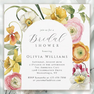 Spring Garden Bright Floral Bridal Shower Invitation