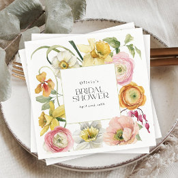 Spring Garden Bright Floral Bridal Shower  Napkins