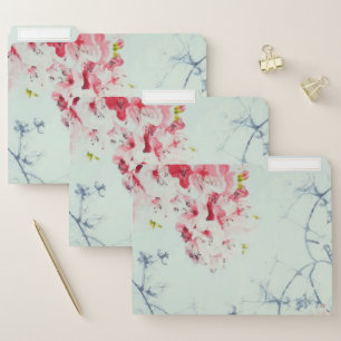 Spring Garden Butterfly Burgundy Floral Bloom File Folder