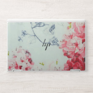 Spring Garden Butterfly Burgundy Floral Bloom HP Laptop Skin