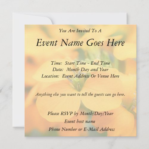 Spring Garden - Cheiranthus allionii Custom Invites