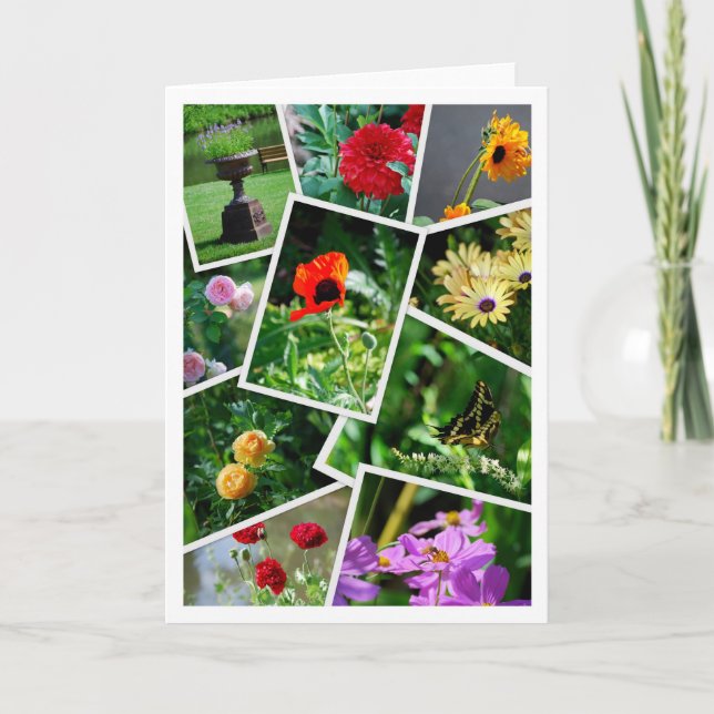 Spring Garden Collage Greeting Card (Front)