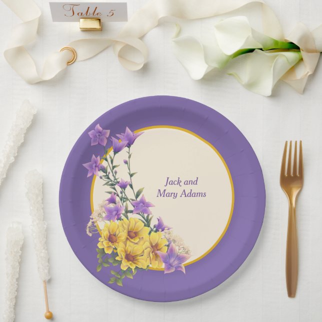 Spring Garden Collection Cream Paper Plates (Wedding)