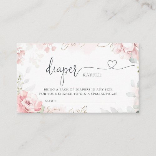 Spring Garden Diaper Raffle Ticket Enclosure Card