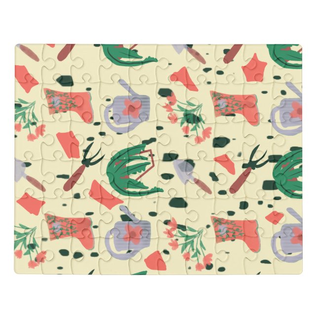 Spring Garden Doodles Illustration Jigsaw Puzzle (Puzzle Horizontal)