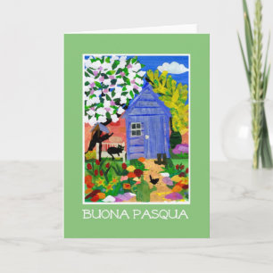 'Spring Garden' Easter Card - Italian Greeting