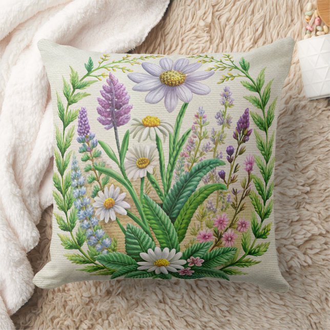 Spring Garden Embroidery Pillow Design – Chamomile (Blanket)