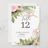 Spring Garden Floral Bouquet Table Number (Front)