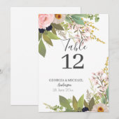 Spring Garden Floral Bouquet Table Number (Front/Back)