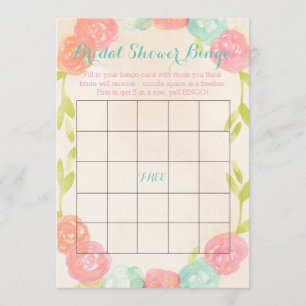 Spring Garden Floral Bridal Shower Bingo Cards