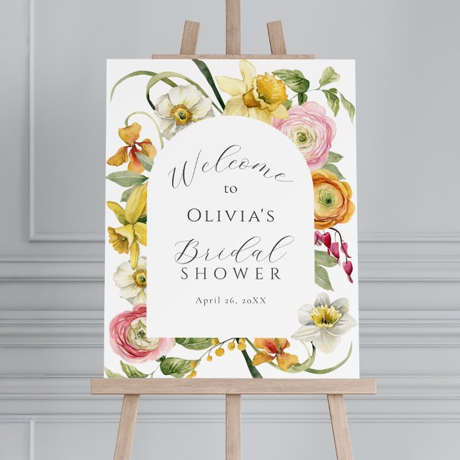 Spring Garden Floral Bridal Shower Foam Board (Creator Uploaded)