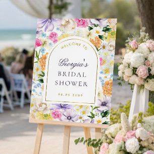Spring Garden Floral Bridal Shower Welcome Sign