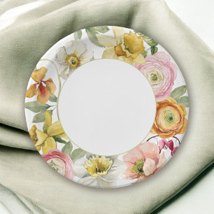 Spring Garden Floral Stylish Party Paper Plates