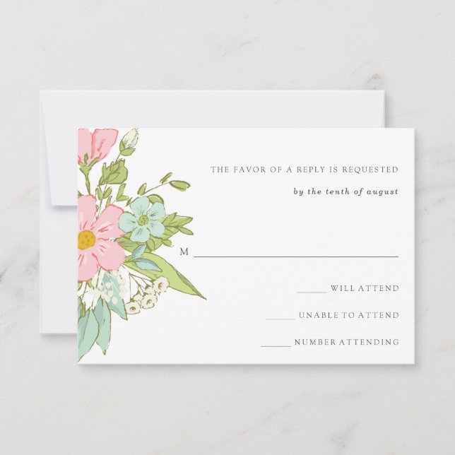 Spring Garden | Floral Wedding RSVP Card (Front)