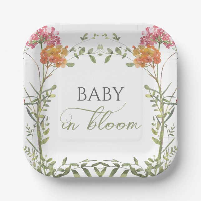 Spring Garden Florals Paper Plates (Front)