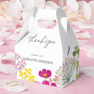 Spring Garden Flowers Bridal Shower Thank You Favor Boxes