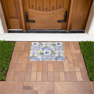 Spring Garden flowers on lavender Doormat