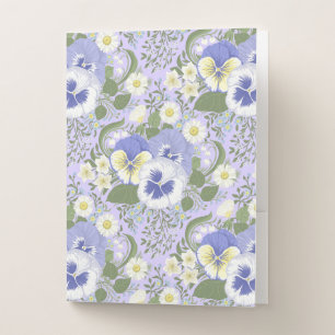 Spring Garden flowers on lavender Pocket Folder