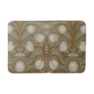 Spring Garden flowers on sage Bath Mat