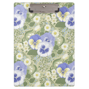 Spring Garden flowers on sage Clipboard