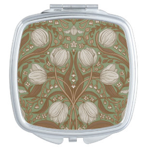 Spring Garden flowers on sage Compact Mirror