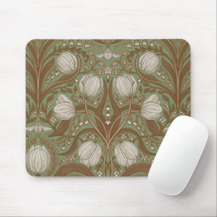 Spring Garden flowers on sage Mouse Pad