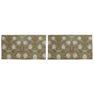 Spring Garden flowers on sage Pillow Case