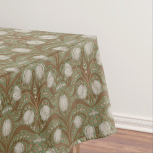 Spring Garden flowers on sage Tablecloth