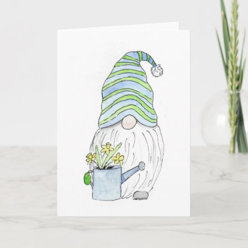 Spring Garden Gnome Card