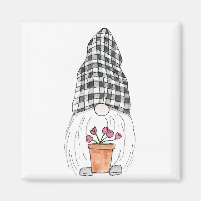 Spring Garden Gnome Magnet (Front)