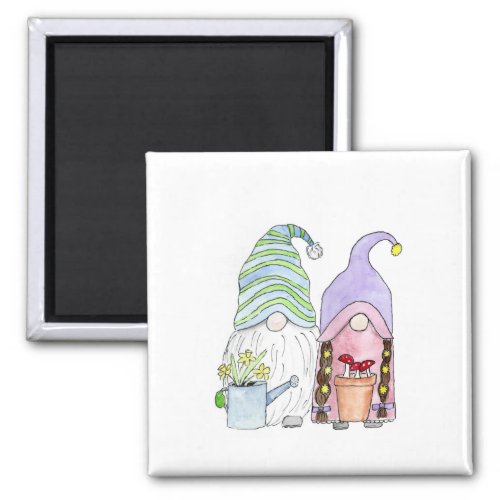 Spring Garden Gnomes Magnet