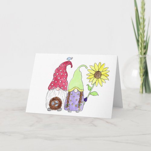 Spring Garden Gnomes Mama and Papa Card