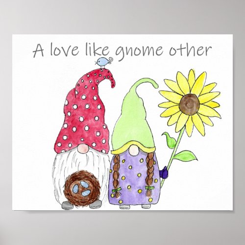 Spring Garden Mama and Papa Gnomes Poster