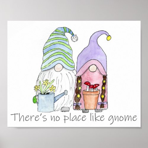 Spring Garden Mama and Papa Gnomes Poster