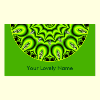 Spring Garden Mandala, Bright Abstract Lime Double-Sided Standard Business Cards (Pack Of 100)