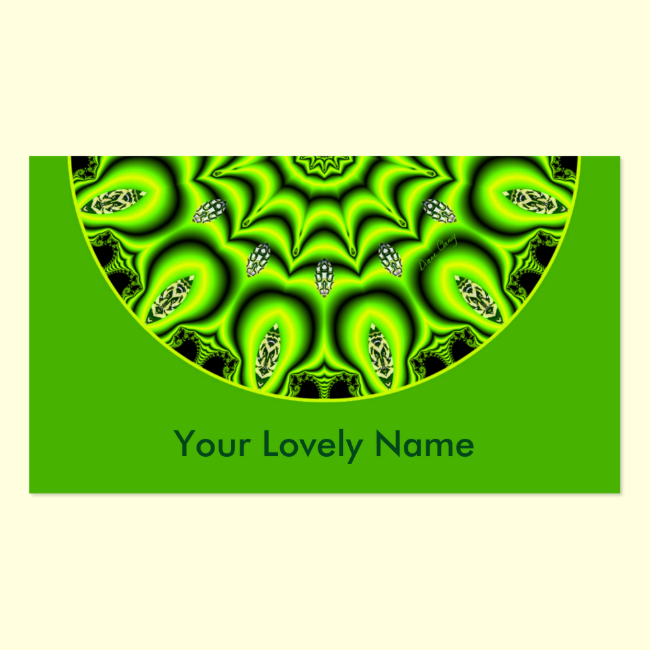 Spring Garden Mandala, Bright Abstract Lime Double-Sided Standard Business Cards (Pack Of 100)