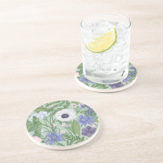 Spring Garden Mint and Blues Coaster
