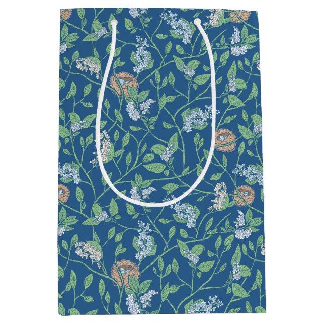 Spring Garden Mother Day Robin Nest Queen Ann Lace Medium Gift Bag (Front)