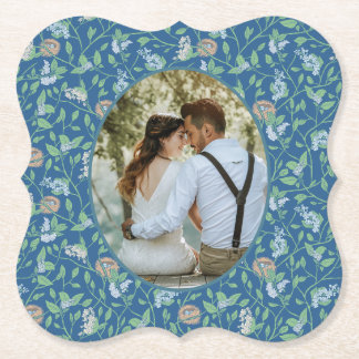 Spring Garden Mother Day Robin Nest Queen Photo Paper Coaster