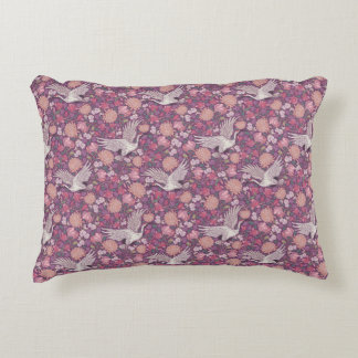 Spring Garden Mother's Day Asian Crane Chinese Fle Accent Pillow