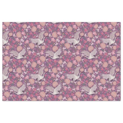 Spring Garden Mothers Day Asian Crane Chinese Tissue Paper