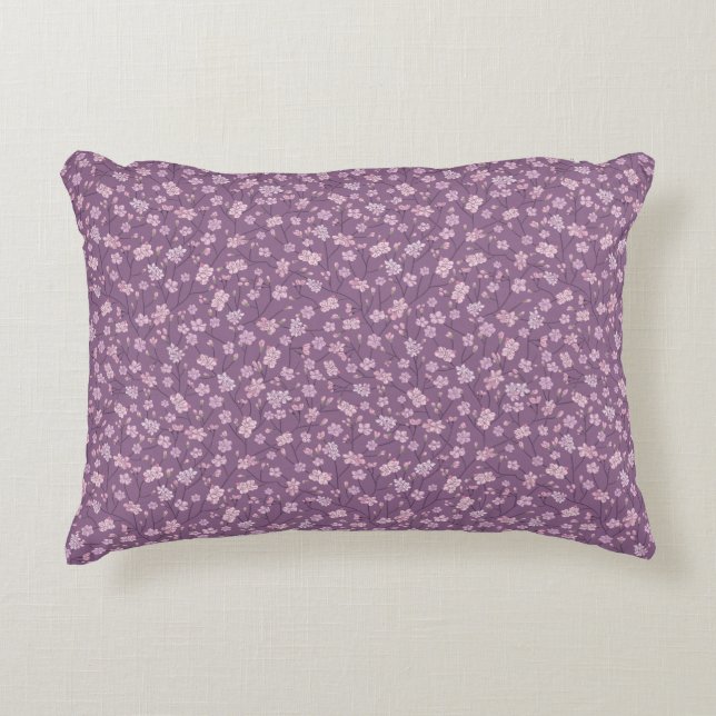 Spring Garden Mother's Day Asian Flowers Japanese Accent Pillow (Front)