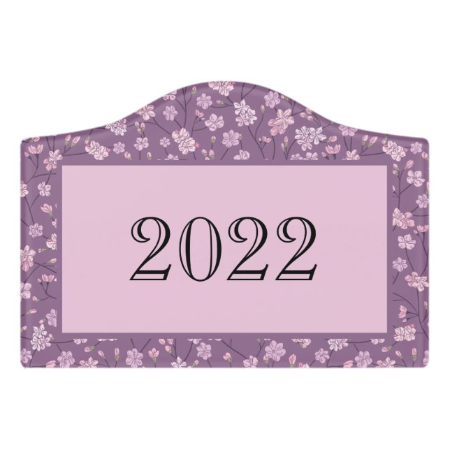 Spring Garden Mother's Day Asian Flowers Japanese Door Sign (Small Crest Front)