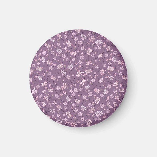 Spring Garden Mother's Day Asian Flowers Japanese Magnet (Front)