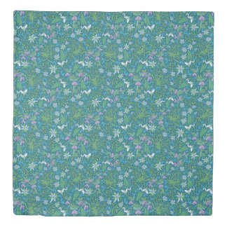 Spring Garden Mother's Day Blue Purple White Duvet Cover