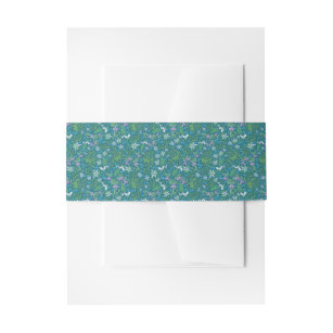 Spring Garden Mother's Day Blue Purple White Invitation Belly Band