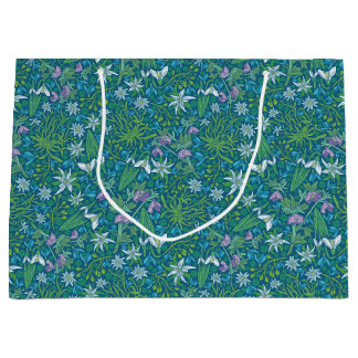 Spring Garden Mother's Day Blue Purple White Large Gift Bag
