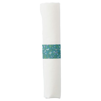 Spring Garden Mother's Day Blue Purple White Napkin Bands